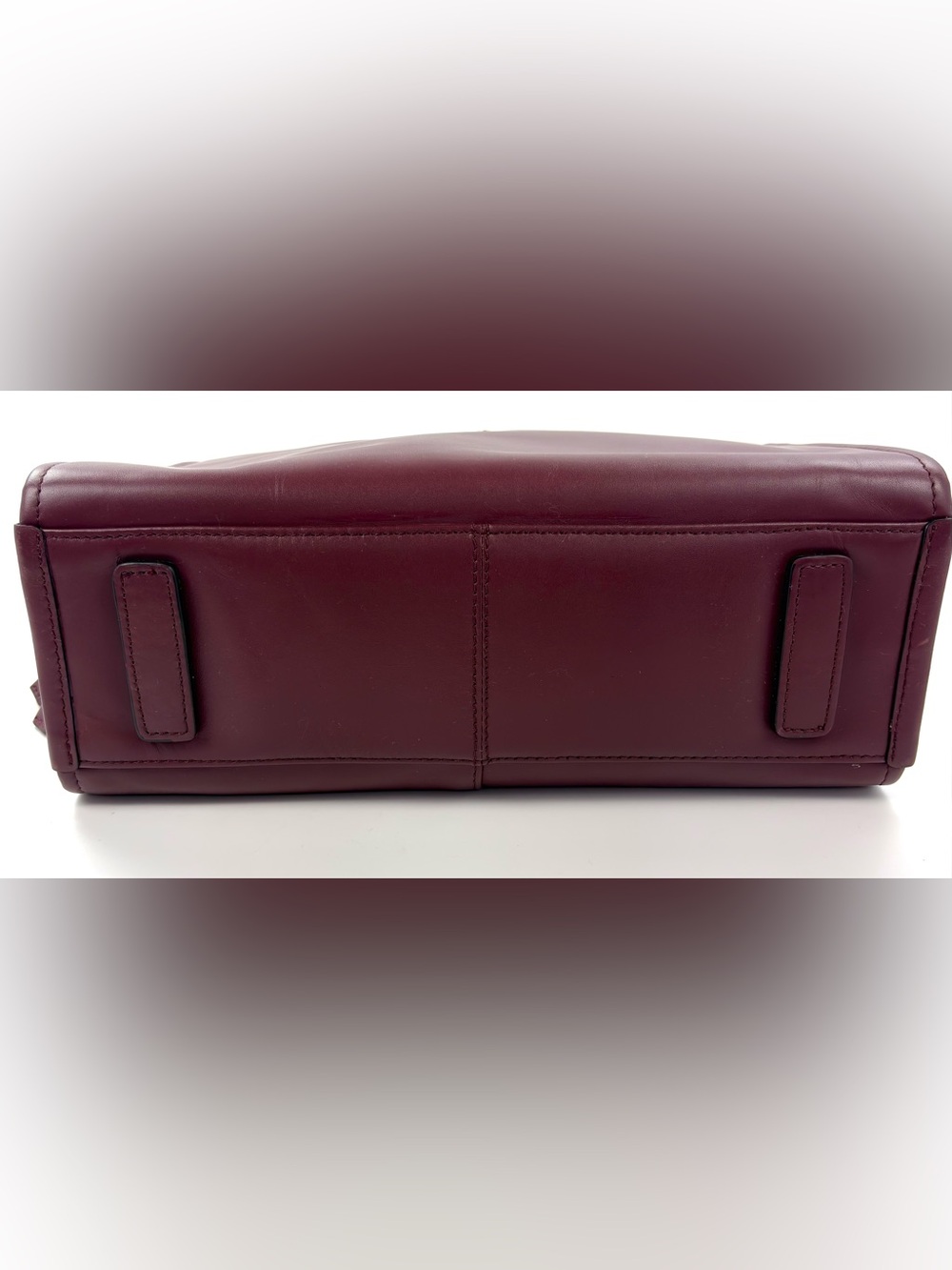 Radley London Hope Place Stripe Strap Burgundy Leather Satchel EUC - Picture 6 of 16